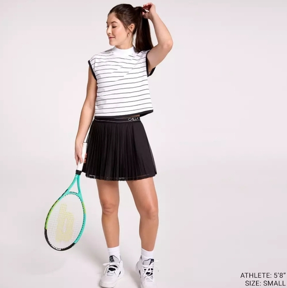 NWT CALIA Women's Pleated Mesh Skort Black Large - Picture 3 of 4